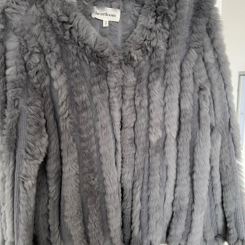 Heartloom Gray Plush Faux Fur Teddy Jacket - Picture 7 of 8
